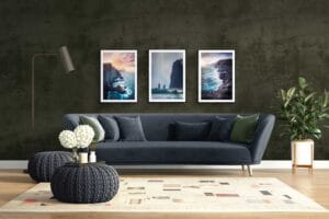 Mockup beeld met verschillende foto's die ik maakte aan de muur